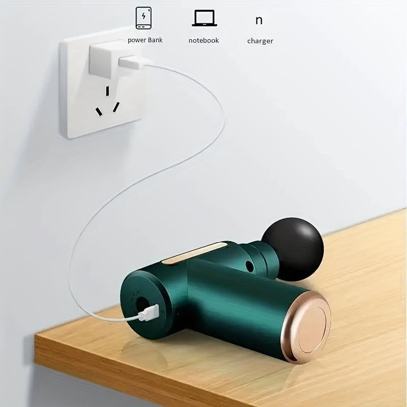 Portable Mini Massage Gun for Instant Muscle Relief - Ideal for Fitness & Workouts, Usb Rechargeable with Lithium Battery, Full Body Use Handheld Electric Fascia Massager Muscle Massage Gun