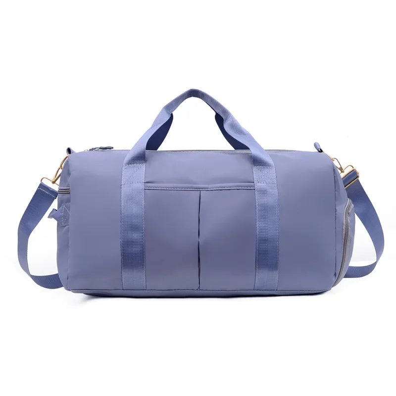 Outdoor Waterproof Nylon Sports Gym Bags Men Women Training Fitness Travel Handbag Yoga Mat Sport Bag with Shoes Compartment