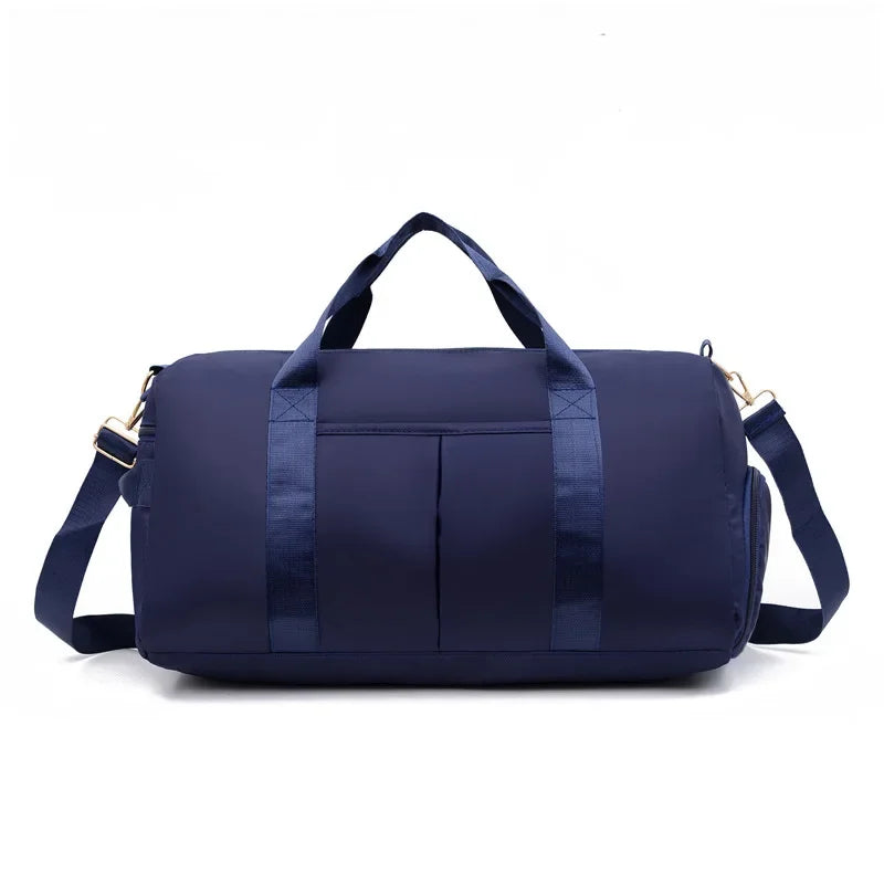 Outdoor Waterproof Nylon Sports Gym Bags Men Women Training Fitness Travel Handbag Yoga Mat Sport Bag with Shoes Compartment