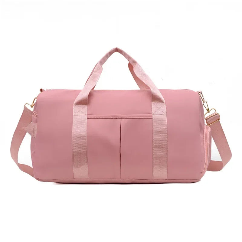 Outdoor Waterproof Nylon Sports Gym Bags Men Women Training Fitness Travel Handbag Yoga Mat Sport Bag with Shoes Compartment