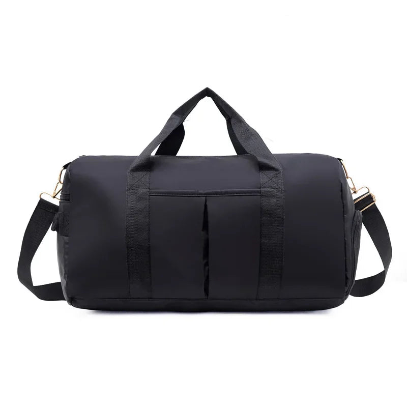 Outdoor Waterproof Nylon Sports Gym Bags Men Women Training Fitness Travel Handbag Yoga Mat Sport Bag with Shoes Compartment