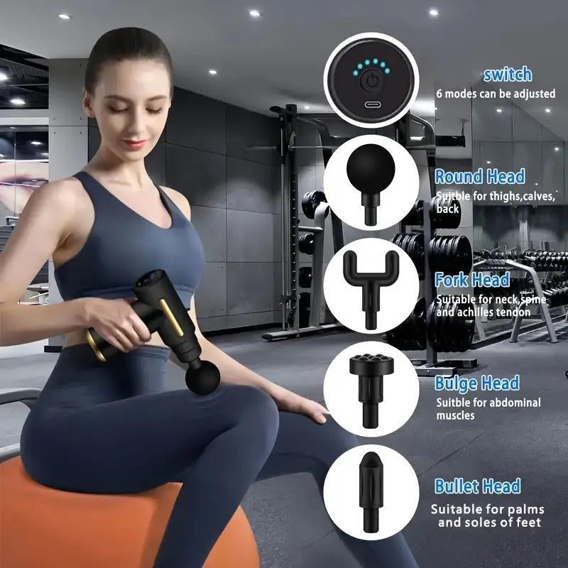 Portable Mini Massage Gun for Instant Muscle Relief - Ideal for Fitness & Workouts, Usb Rechargeable with Lithium Battery, Full Body Use Handheld Electric Fascia Massager Muscle Massage Gun