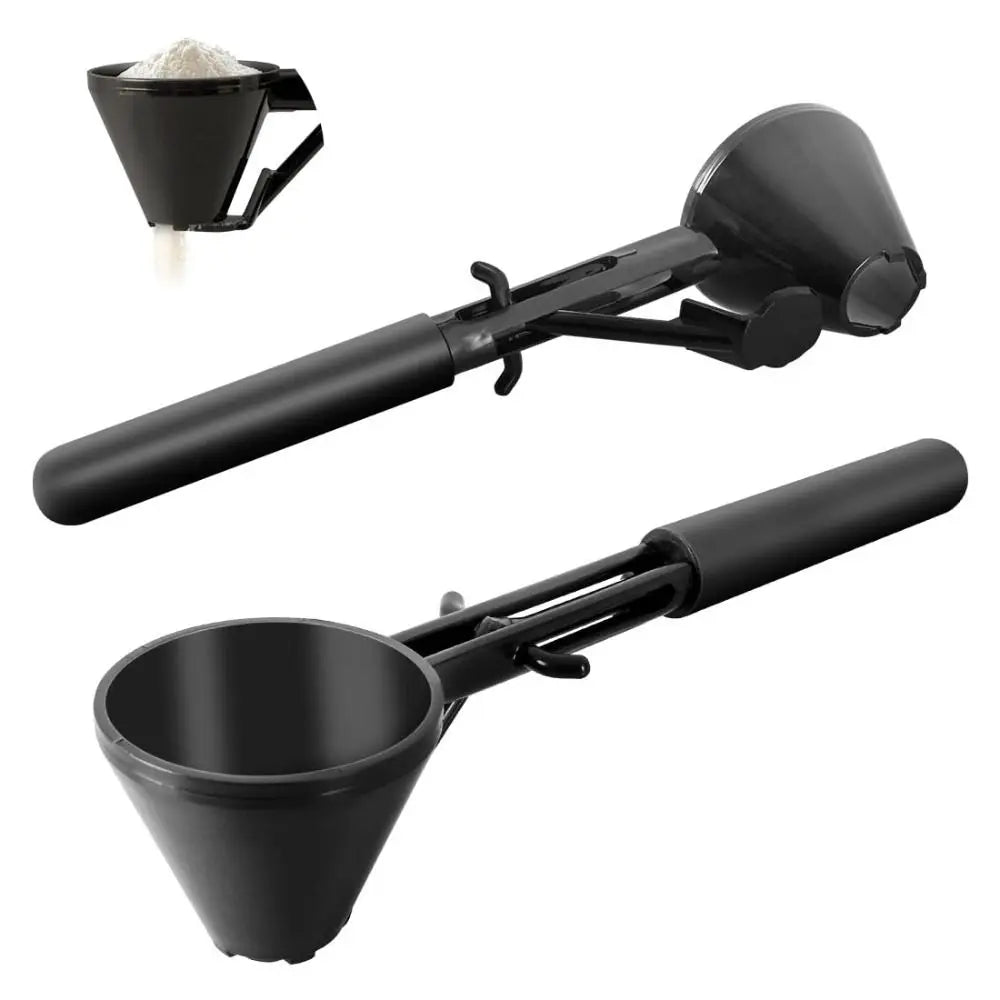 Creative Flling Coffee Scoop Funnel Sliding Design Long Handle Funnel Spoon Reusable Powder Funnel Scoop Kitchen Gadgets