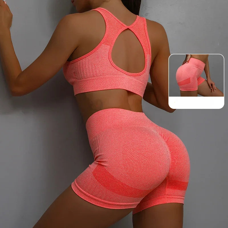 Yoga Suit Yoga Sports Underwear Women'S Fitness Suit Vest Running Sports Yoga Shorts Set Yoga Set Workout Set