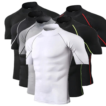 Compression T Shirt Men Bodybuilding Sportswear Short Sleeve Quick Dry Workout Shirts Sport Tops Tee Gym Running T-Shirt Men