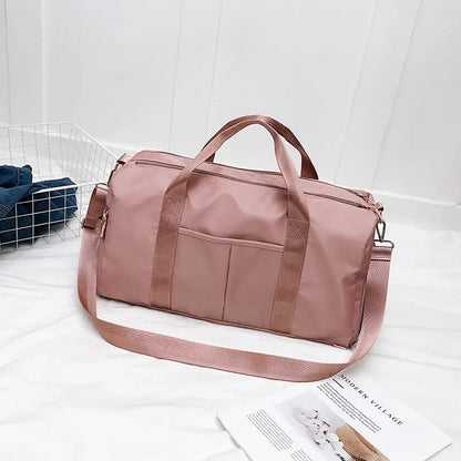 Outdoor Waterproof Nylon Sports Gym Bags Men Women Training Fitness Travel Handbag Yoga Mat Sport Bag with Shoes Compartment