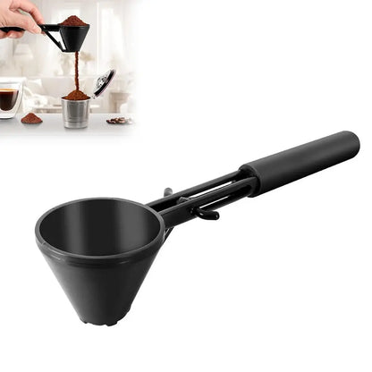 Creative Flling Coffee Scoop Funnel Sliding Design Long Handle Funnel Spoon Reusable Powder Funnel Scoop Kitchen Gadgets