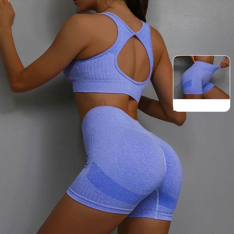 Yoga Suit Yoga Sports Underwear Women'S Fitness Suit Vest Running Sports Yoga Shorts Set Yoga Set Workout Set