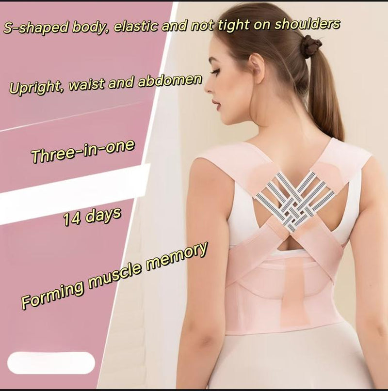 Waist Trainer Correct Bad Posture Help and Hunchback Unisex Posture Enhancer Back Support Posture Correction Shoulder Belt Correction Vest for Home Office